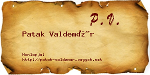 Patak Valdemár névjegykártya